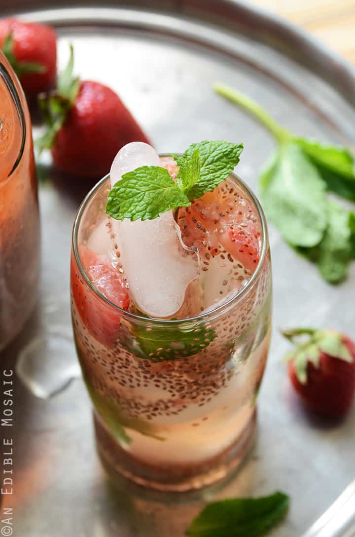 Strawberry Chia Seed Iced Green Tea