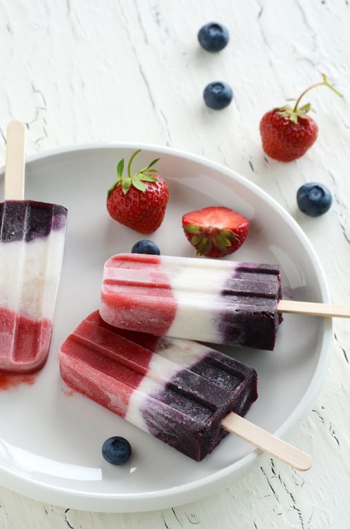 Double Berry and Coconut Pops