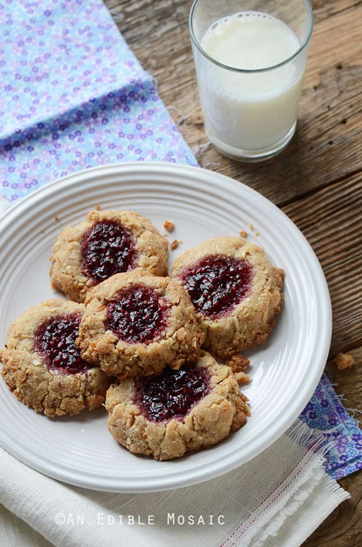 Coconut, Almond, and Raspberry Jam Thumbprint Cookies Recipe {Plus a Q&A with Earthbound Farm