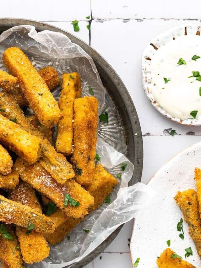 Healthy Parmesan Baked Zucchini Fries
