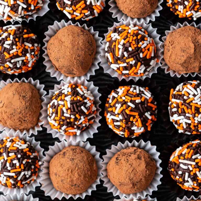 chocolate pumpkin truffles featured image