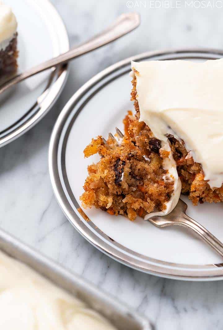 digging into the best carrot cake
