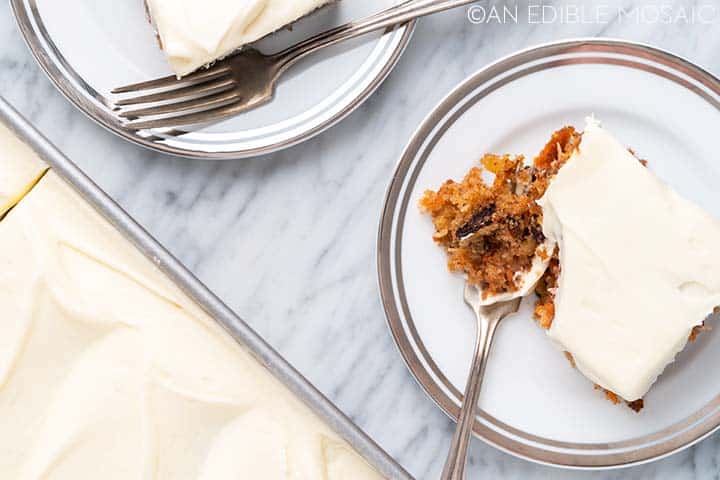 piece of carrot cake on plate