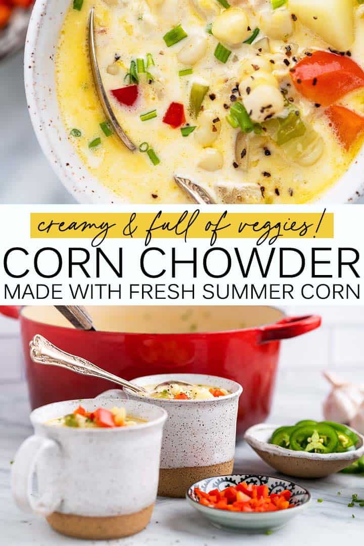 summer corn chowder recipe pin