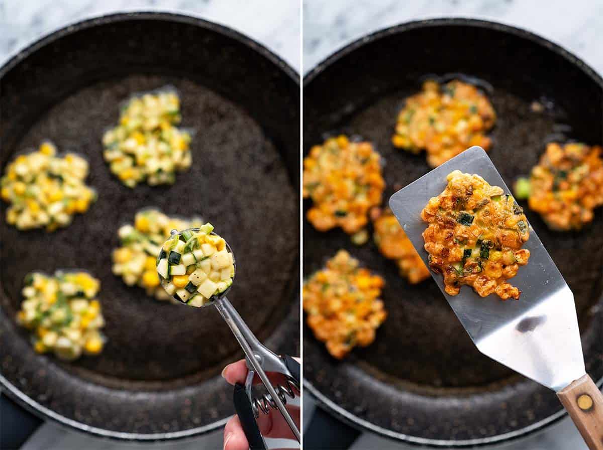 how to shallow fry veggie fritters