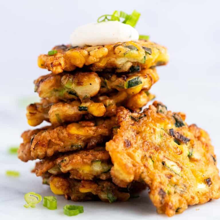 vegetable fritters recipe featured image