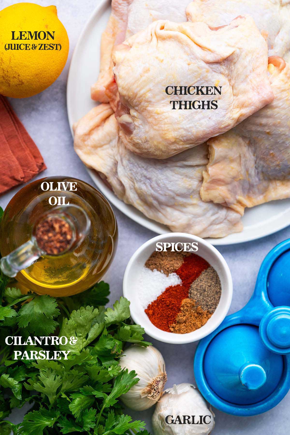 ingredients for chermoula chicken