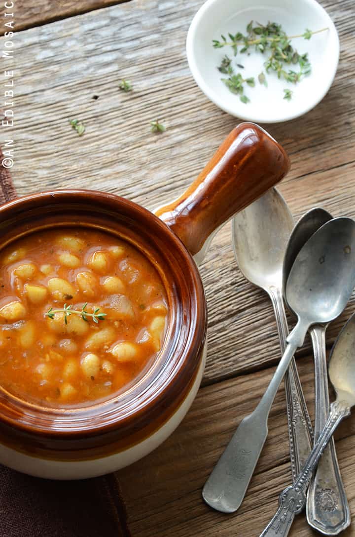 Smoked Paprika White Bean Stew (Inspired by Fabada Asturiana)