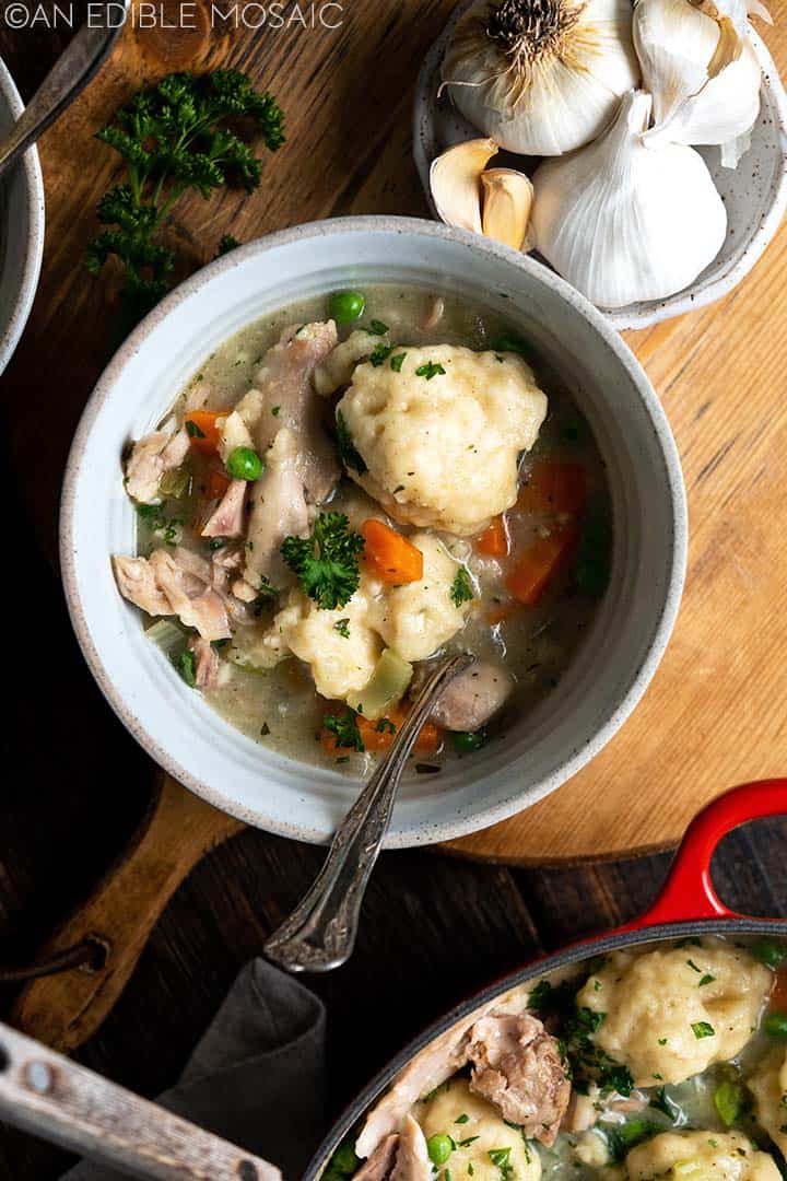 creamy chicken and dumplings with biscuits