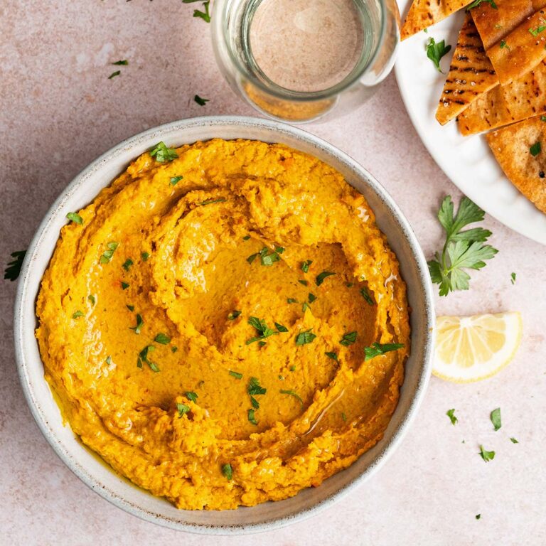 carrot red lentil hummus featured image