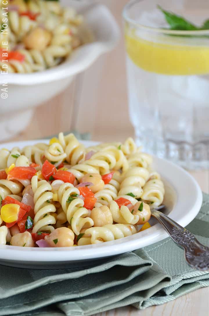 Succotash-Style Pasta Salad with Roasted Garlic Dressing 2