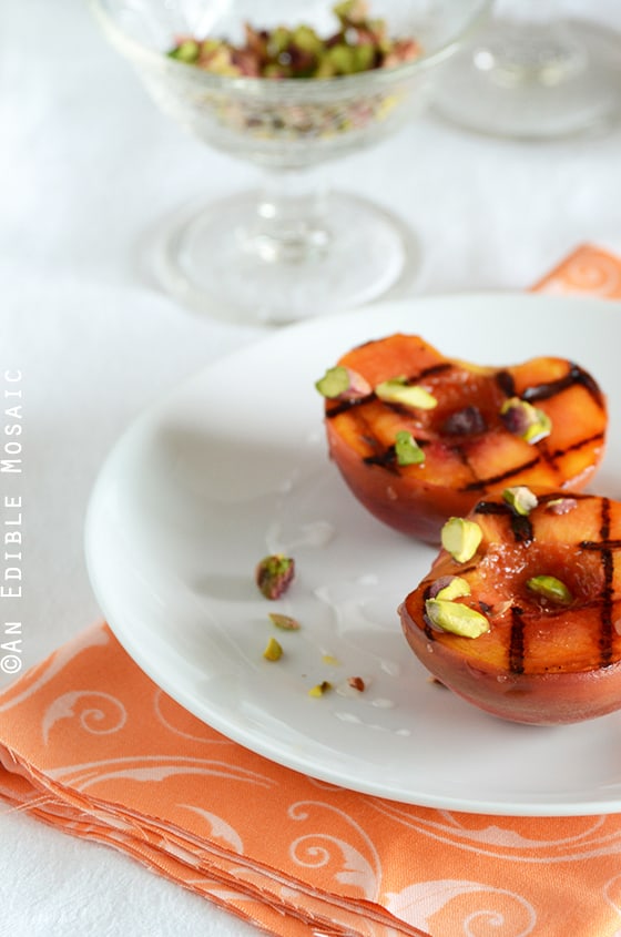 Grilled Peaches with Orange Blossom Syrup and Pistachios 3