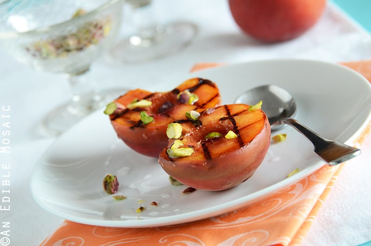 Grilled Peaches with Orange Blossom Syrup and Pistachios 4