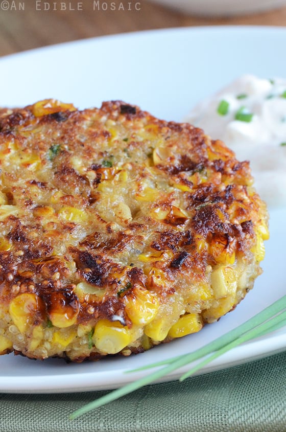 Quinoa Corn Patties with Cool and Creamy Onion Dip 2