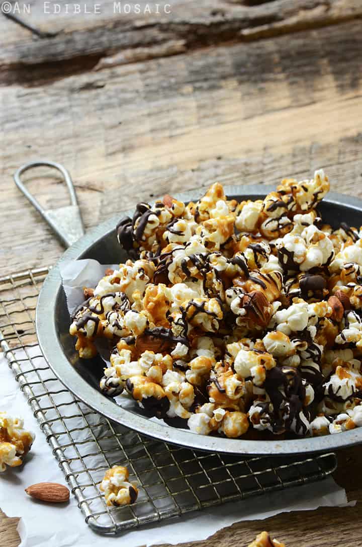 Salted Butter Toffee Popcorn with Dark Chocolate and Toasted Almonds 2