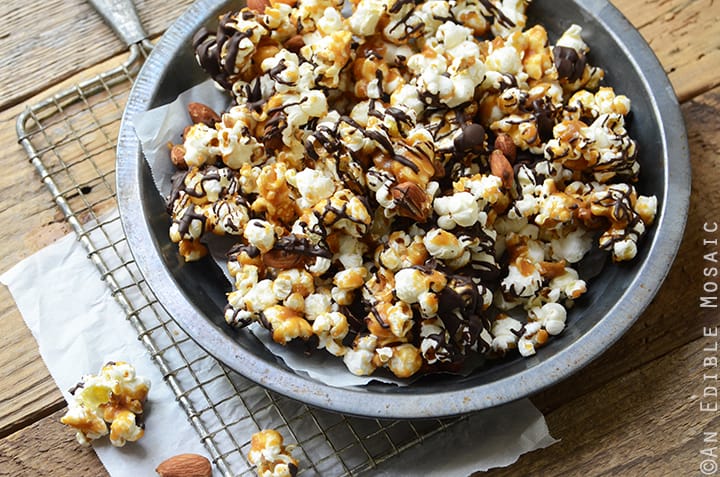 Salted Butter Toffee Popcorn with Dark Chocolate and Toasted Almonds 4