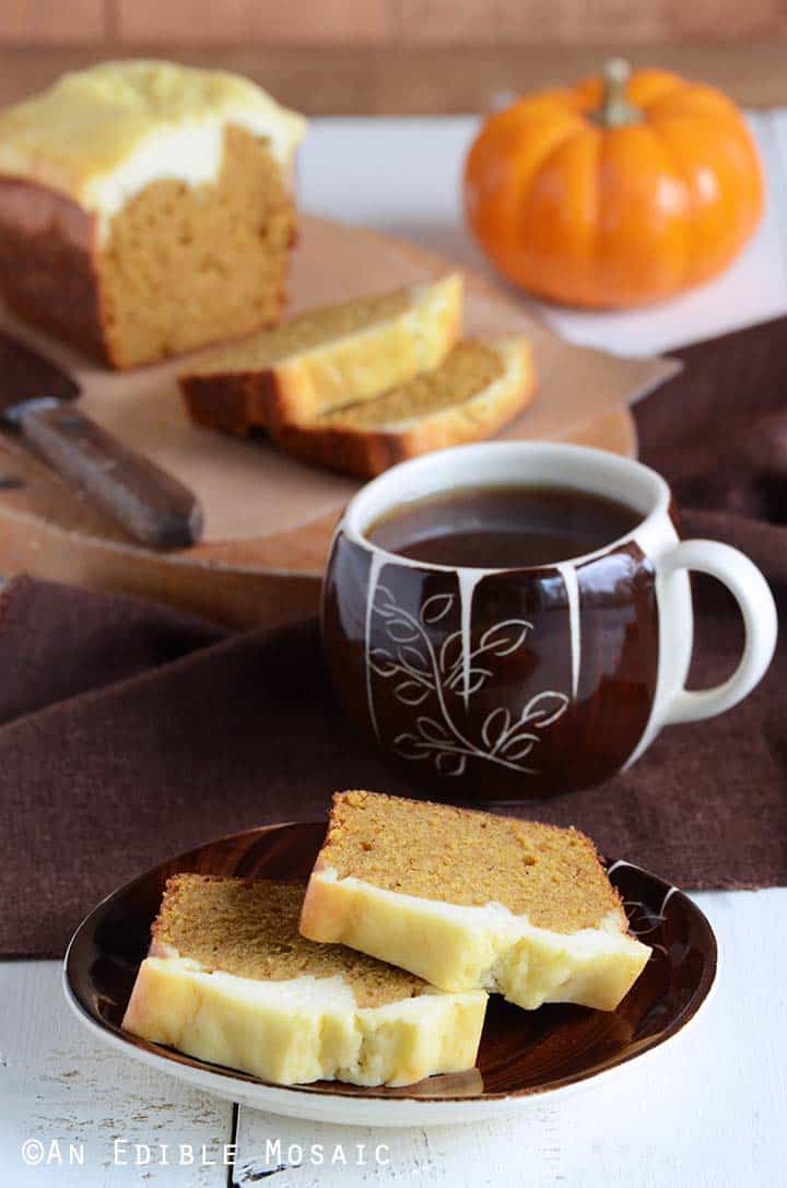 Pumpkin Bread Slices with Cup of Tea