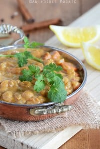 Pumpkin Chickpea Curry in Metal Dish