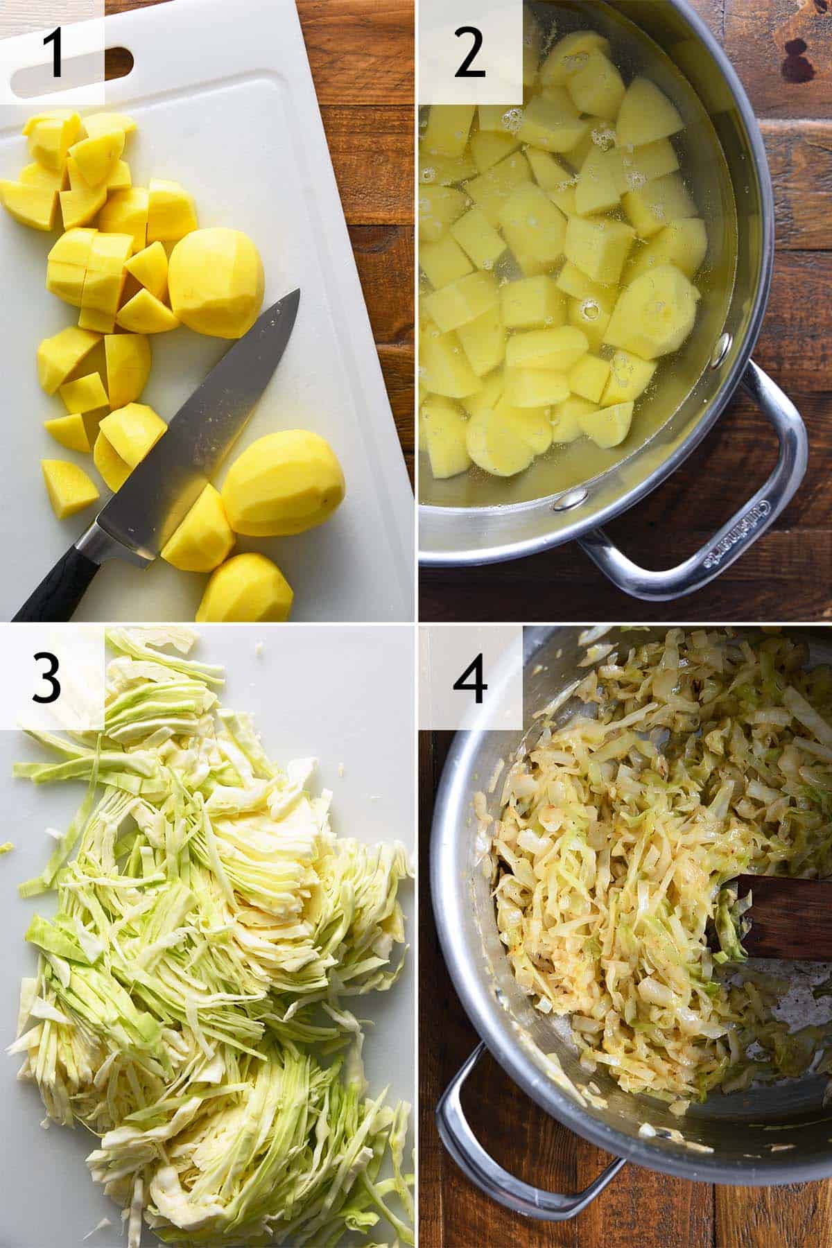 how to prepare potato and cabbage for colcannon