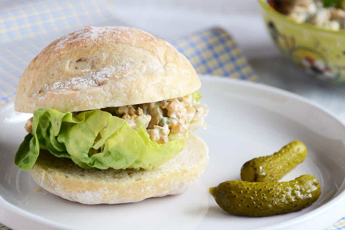 vegan tuna salad sandwich on plate