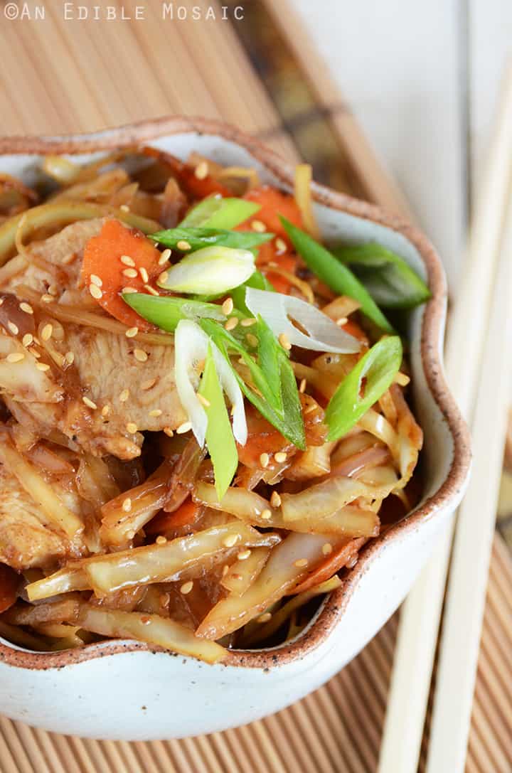 Cabbage, Carrot, and Chicken Stir-Fry