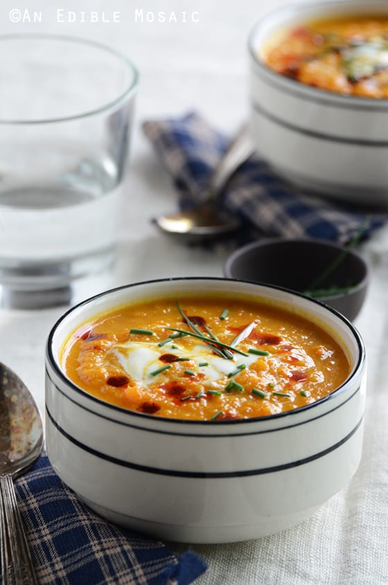 Roasted Carrot-Apple Soup with Paprika Brown Butter