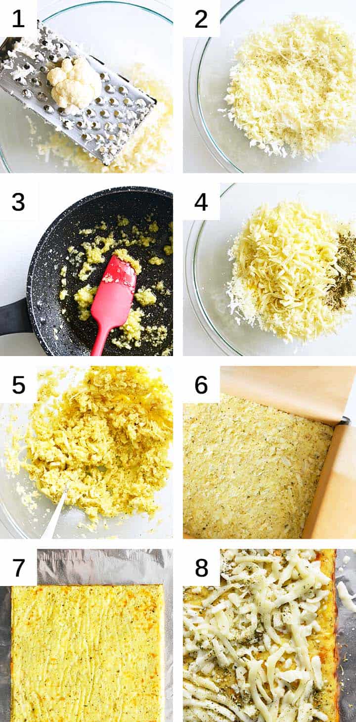 how to make cauliflower breadsticks collage
