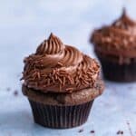 fudgy vegan chocolate cupcakes with frosting featured image