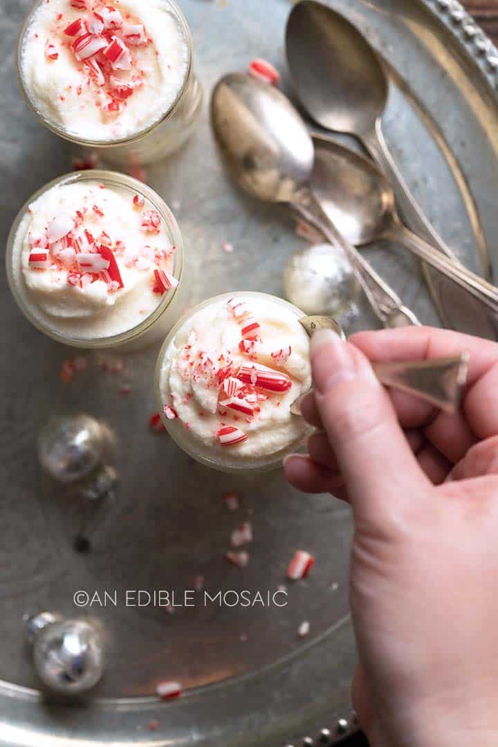homemade white chocolate peppermint mousse