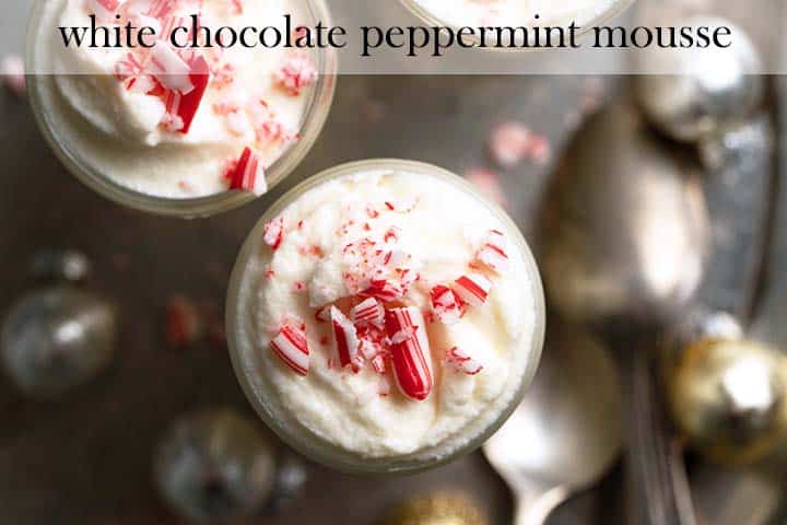 white chocolate peppermint mousse with description