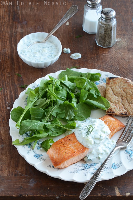 Seared Salmon with Tzatziki Sauce 2