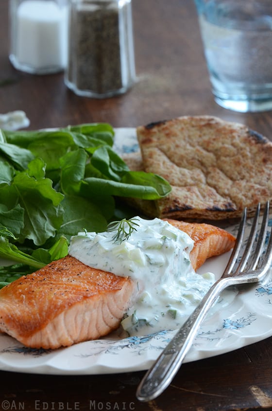 Seared Salmon with Tzatziki Sauce 3