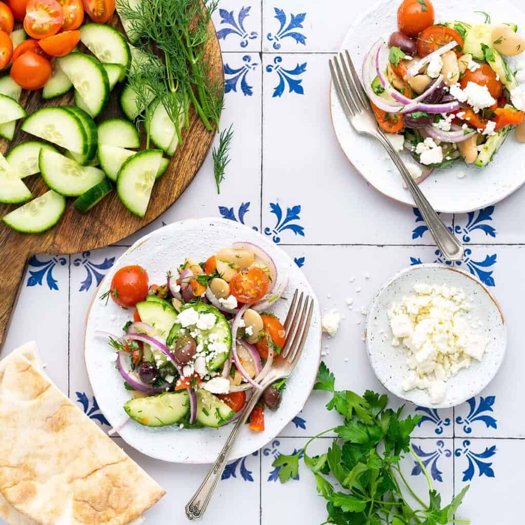 mediterranean bean salad featured image