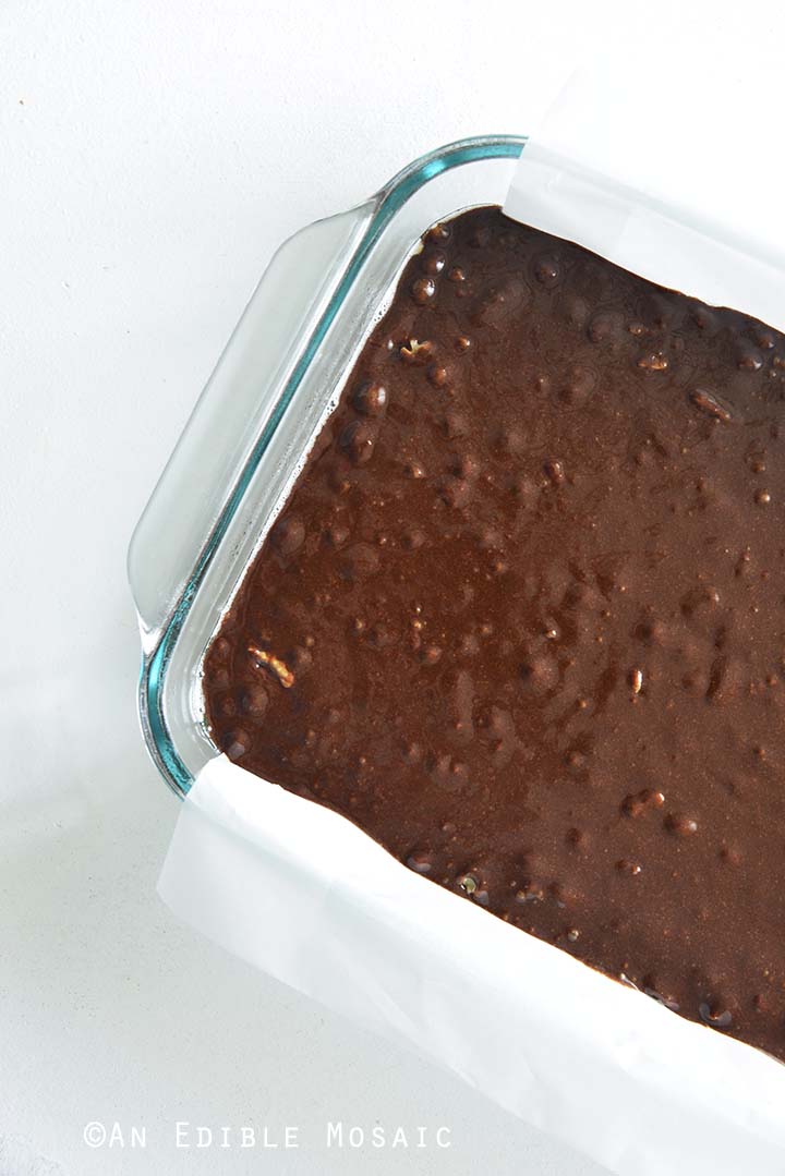 Brownie Batter in Pan Before Baking