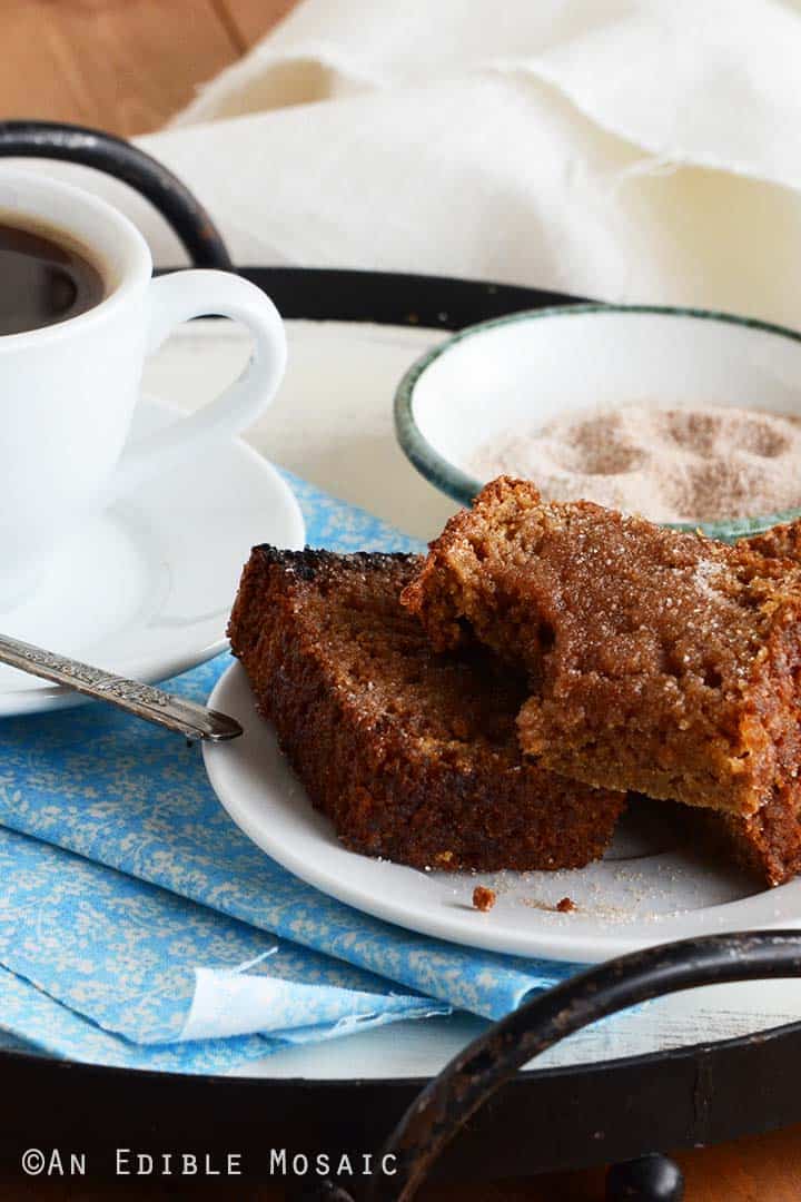 Front View of Slices of Toasted Cinnamon Bread on Breakfast Tray