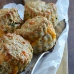 Savory Cheddar Scones Recipe on Wooden Cutting Board