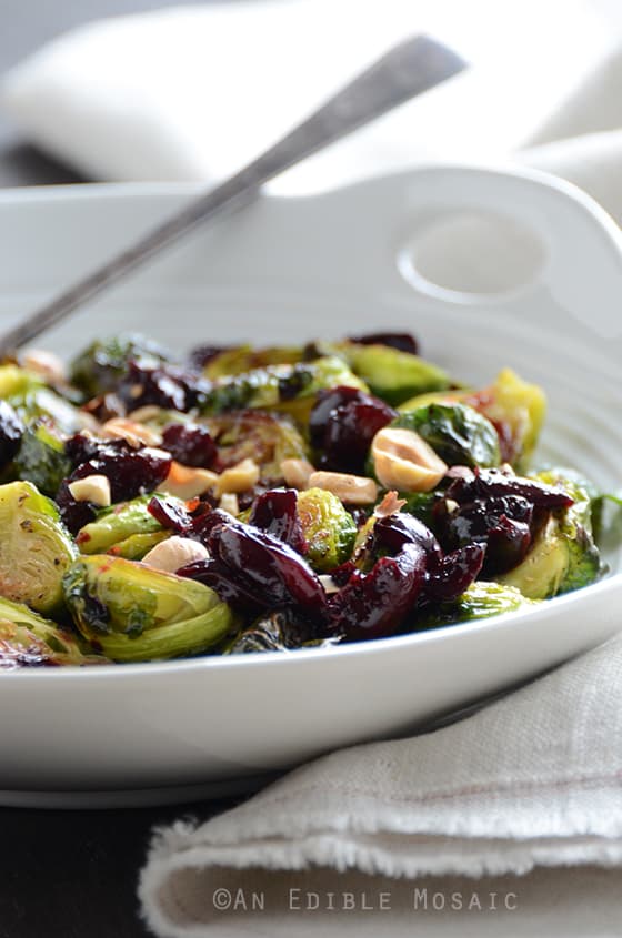 Caramelized Brussels Sprouts with Dark Cherry Sauce and Hazelnut 2