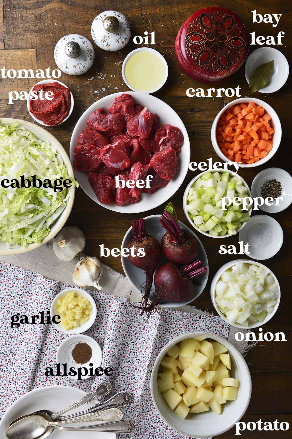 borscht ingredients