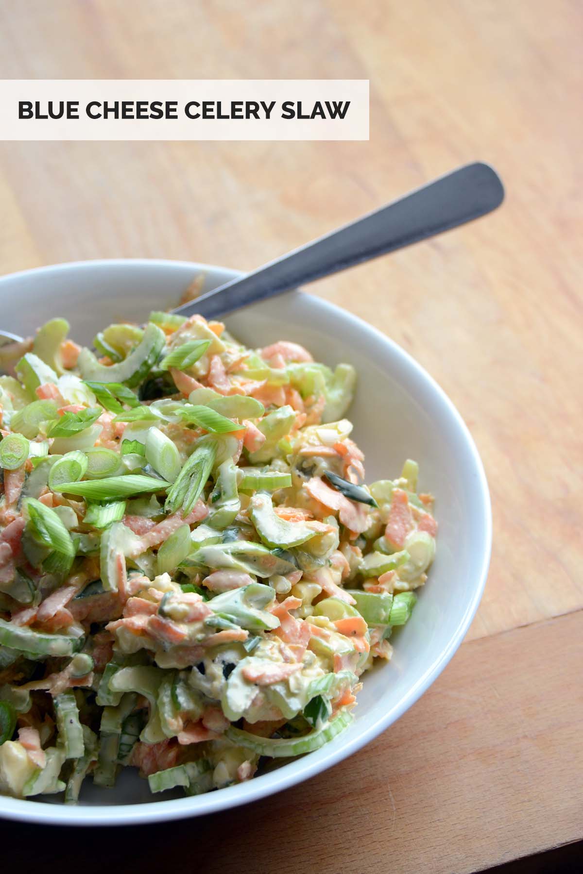 blue cheese celery slaw recipe pin