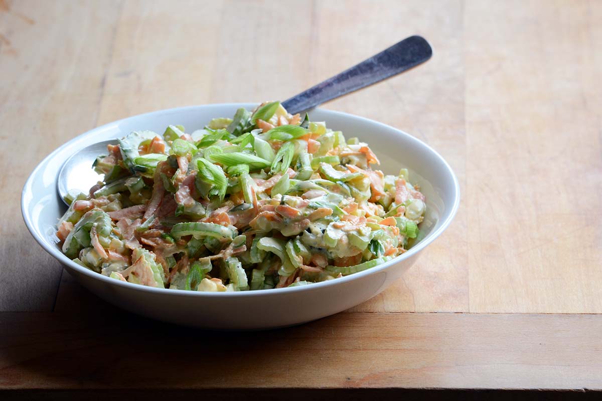 bowl of celery slaw