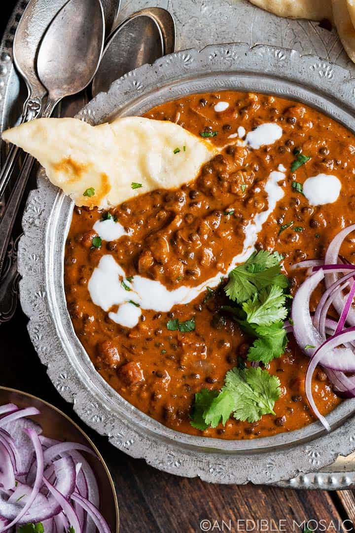 naan with bowl of dal makhani