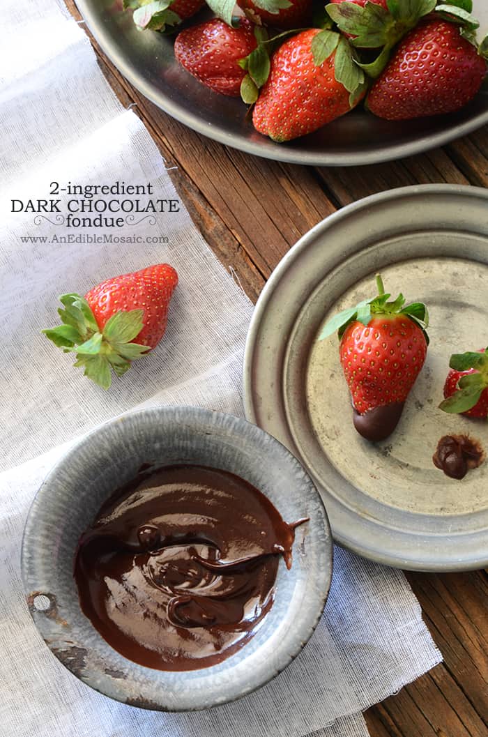 2-Ingredient Dark Chocolate Fondue {Paleo}