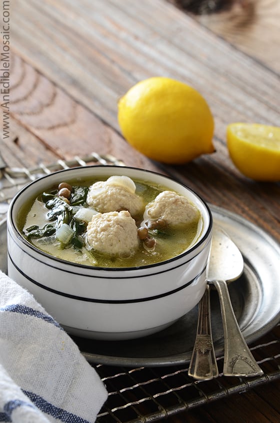 Lentil Soup with Spinach and Mini Chicken Meatballs 2