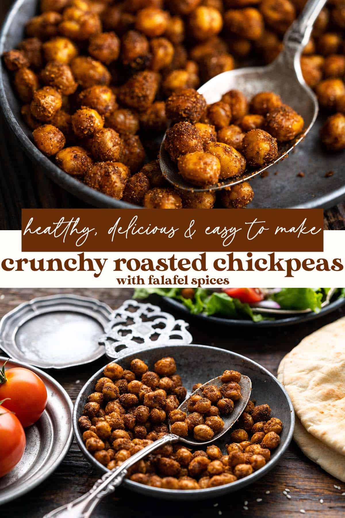 crunchy roasted chickpeas recipe pin