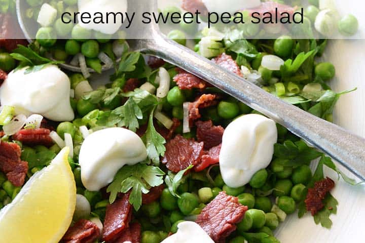 Creamy Sweet Pea Salad with Description
