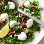 English Pea Salad on White Platter