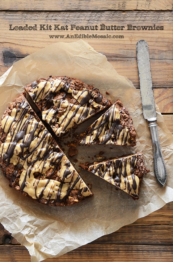 Loaded Kit Kat Peanut Butter Brownies