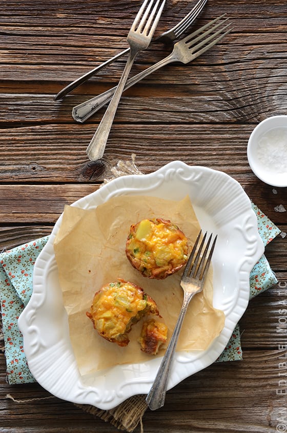 Mini Potato Frittatas with Cheddar and Scallion