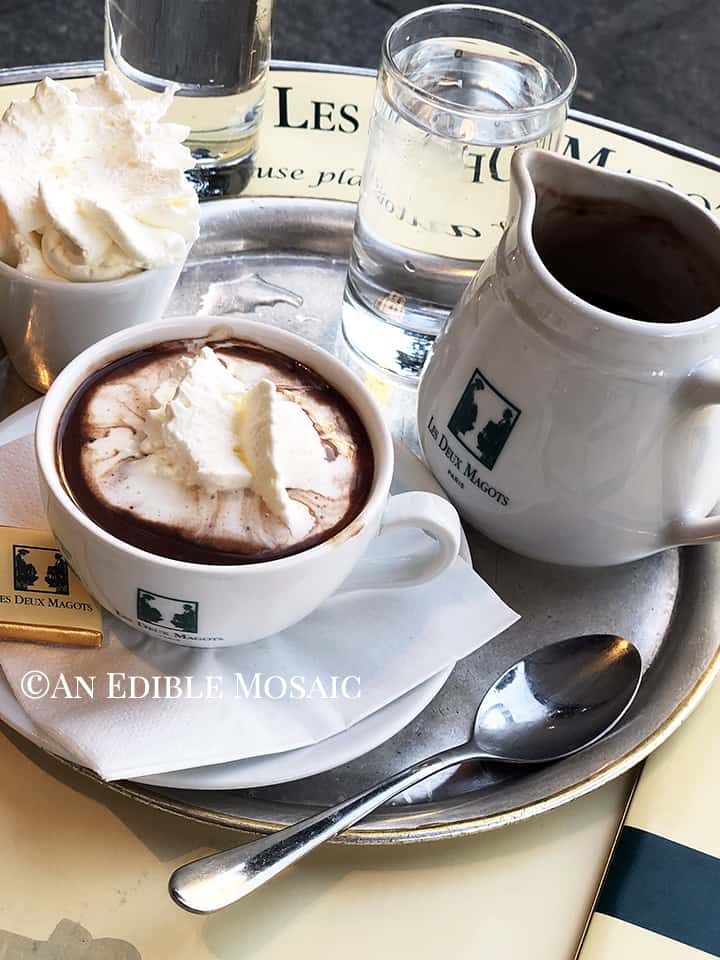 Parisian Hot Chocolate Tray at Les Deux Magots