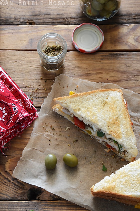 Za’atar-Spiced Chicken and Bell Pepper Sandwiches with Labneh